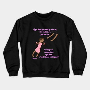 Throw your hands up - darker complexion, pink dress Crewneck Sweatshirt